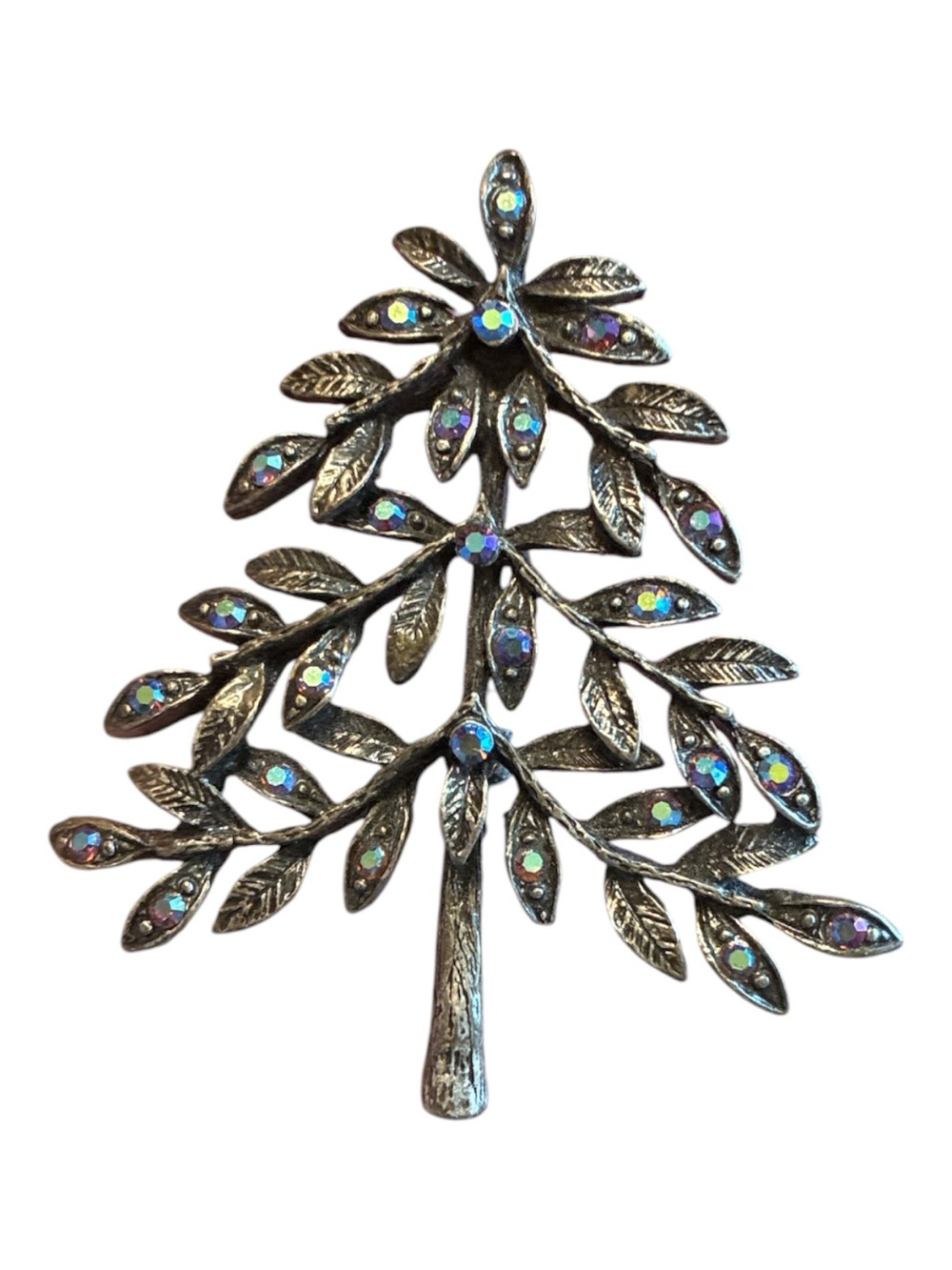 Vintage Dark Silver-Tone Christmas Teee